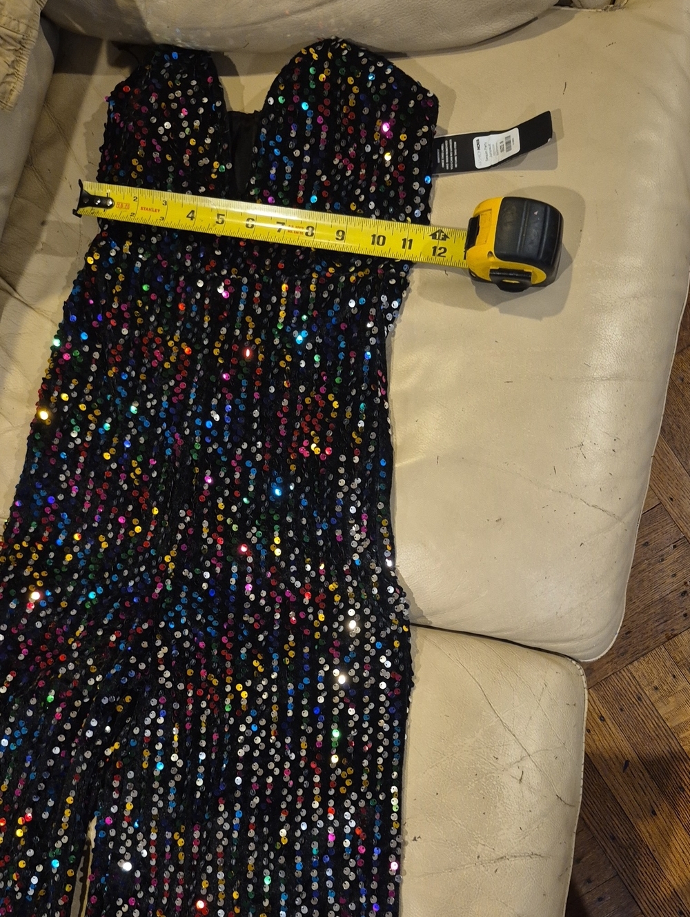 NEW---Black Multicolor Sequin Jumpsuit - Sleeveless...